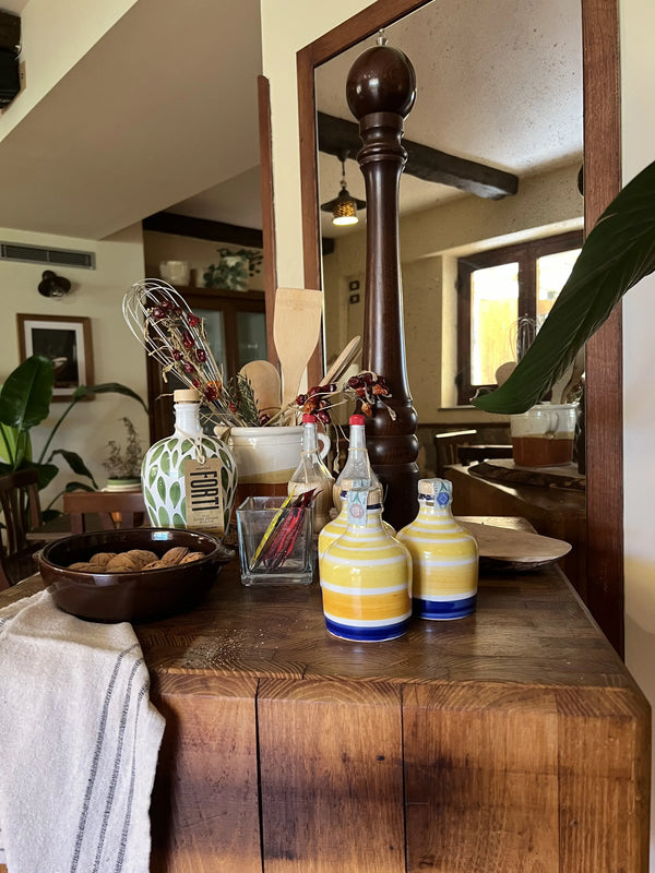 Gluten Free Cooking Class Sorrento kitchen decor with colorful utensils and fresh ingredients.